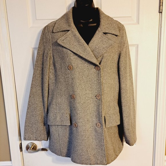 Abercrombie and Fitch Light Gray Wool Peacoat - Picture 1 of 11